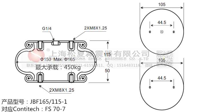 JBF165/115-1橡膠<a href='http://www.luiscisneros.com/' target='_blank'><u>空氣彈簧</u></a>
