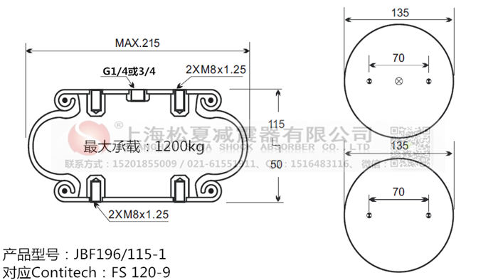 JBF196/115-1橡膠<a href='http://www.luiscisneros.com/' target='_blank'><u>空氣彈簧</u></a>
