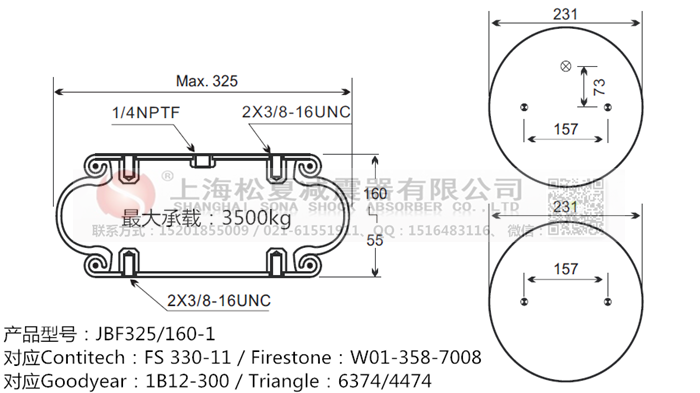 JBF325/160-1橡膠<a href='http://www.luiscisneros.com/' target='_blank'><u>空氣彈簧</u></a>