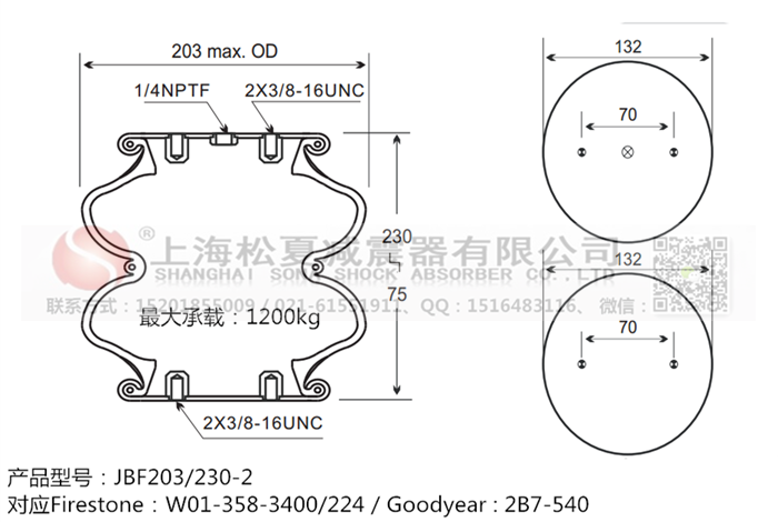 JBF203/230-2橡膠<a href='http://www.luiscisneros.com/' target='_blank'><u>空氣彈簧</u></a>