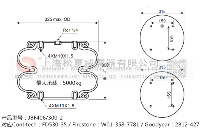 JBF406/300-2橡膠<a href='http://www.luiscisneros.com/' target='_blank'><u>空氣彈簧</u></a>